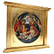 Madonna of the Magnificat by Botticelli, printing on gilded wood, 30x34x3 in s3