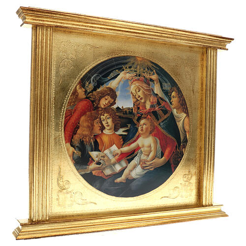 Cuadro Virgen Botticelli 75x85x5 madera hoja oro 3
