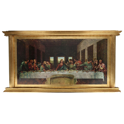 Quadro Leonardo Cenacolo 80x150x5 legno 1
