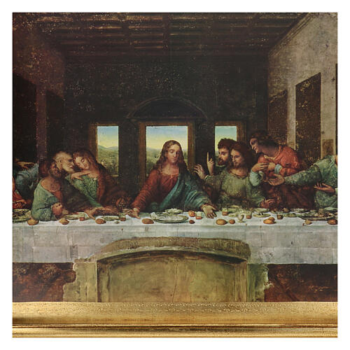 Quadro Leonardo Cenacolo 80x150x5 legno 2