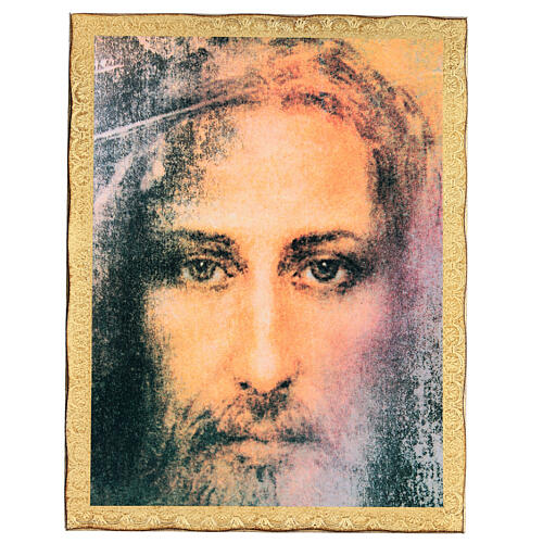 Holzdruck Heiliges Grabtuch Gesicht von Jesus, 45x35 cm 1