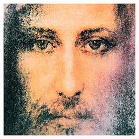 Stampa legno Sacra Sindone volto di Gesù 45x35 cm