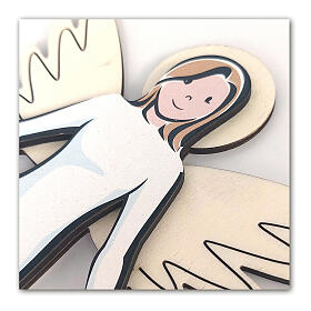 Angel of Forgiveness, hanging picture of white wood