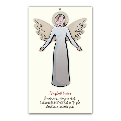 Angel of Forgiveness, hanging picture of white wood 1