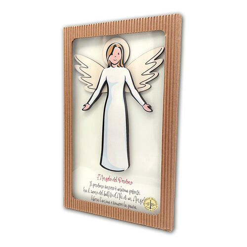 Angel of Forgiveness, hanging picture of white wood 4