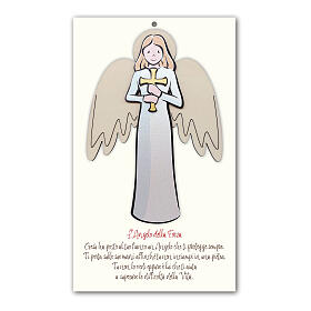 Angel of Strength, hanging picture of white wood