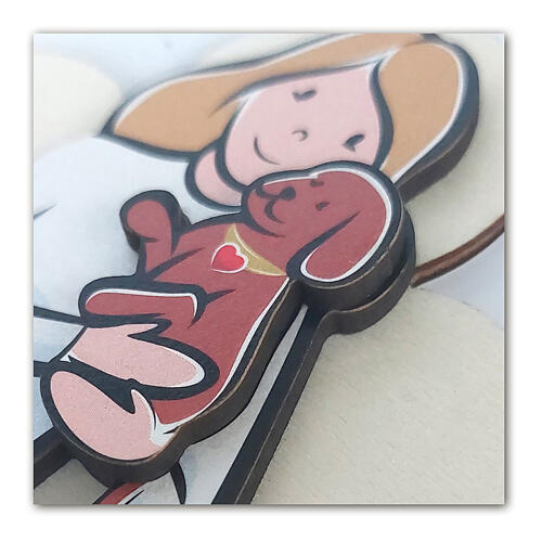 Engel der kleinen Tiere – Wandbild aus Holz und Karton zum Aufhängen 2