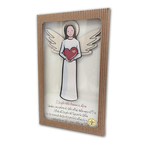 Angel of Mums, hanging picture of white wood 4