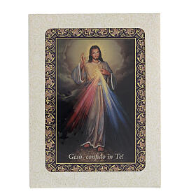 Cuadrito Jesús Misericordioso impreso madera 20x15 cm