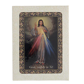 Quadretto Gesù Misericordioso stampato legno 20x15 cm