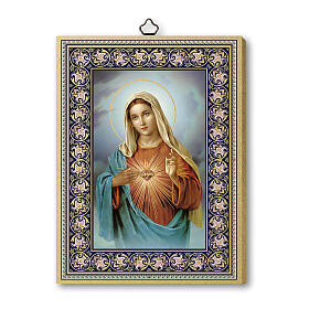 Picture of the Immaculate Heart of Mary, printed on wood, 8x6 in