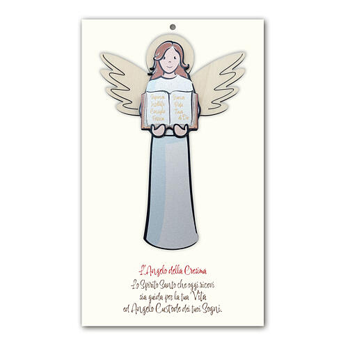 Confirmation angel, wooden picture to hang 1