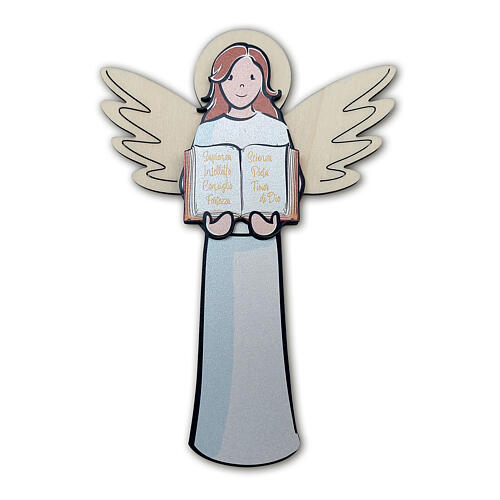 Confirmation angel, wooden picture to hang 3