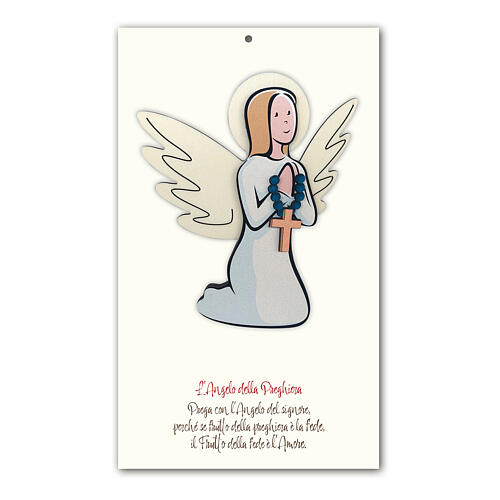 Angel of Prayer, wooden picture to hang 1