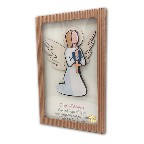 Angel of Prayer, wooden picture to hang 4
