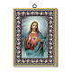 Sacred Heart of Jesus picture printed on wooden panel 20x15 cm s1