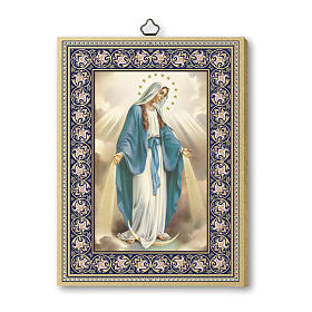 Cadre Vierge Miraculeuse impression sur bois 20x15 cm