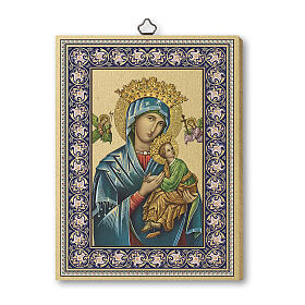 Quadro piccolo Madonna con bambin Gesù tavola legno 20x15 cm