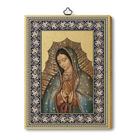Cadre à suspendre Notre-Dame Guadalupe impression sur bois 20x15 cm