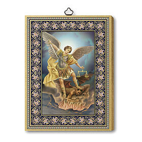St. Michael picture in wood hangable 20x15 cm