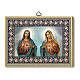 Picture of the Sacred Hearts of Jesus and Mary, print on wood, 8x6 in s1