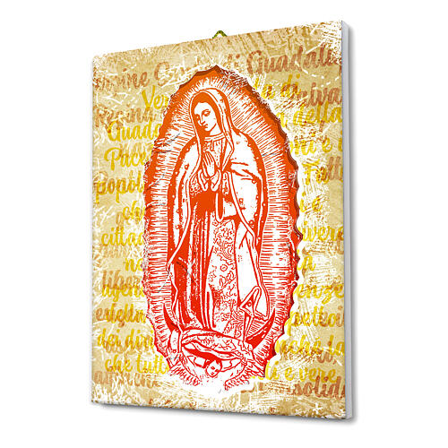 Lienzo de pintura Virgen de Guadalupe 25x20 cm 2