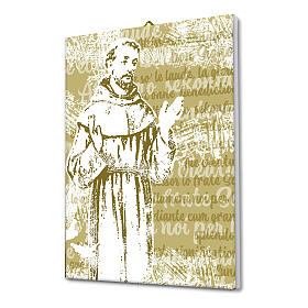 Gedrucktes einfarbiges Leinwandbild mit Heiliger Franziskus von Assisi 25x20 cm