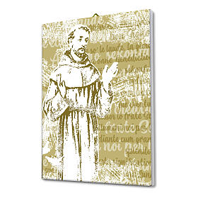 Saint Francis of Assisi single color printed canvas 25x20 cm