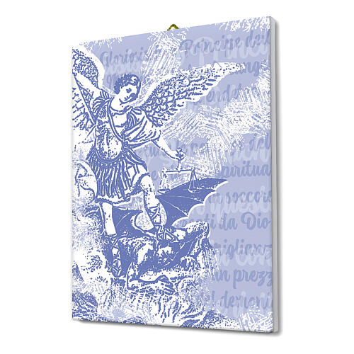 Toile Saint Michel Archange violet 25x20 cm 2