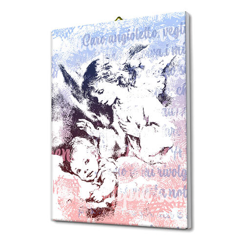 Toile Ange Gardien 25x20 cm colorée 2
