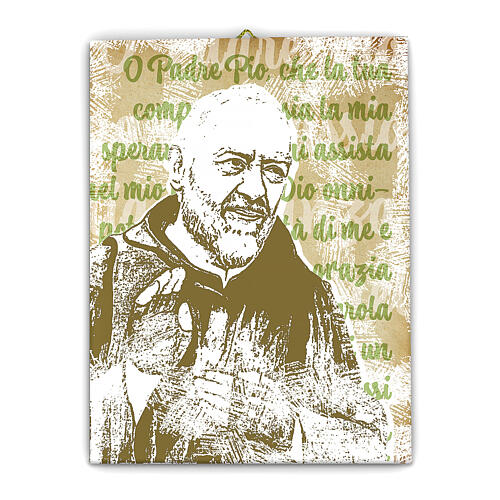 Tela pittorica Padre Pio 25X20 cm 1
