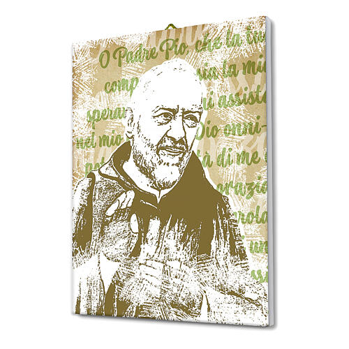 Tela pittorica Padre Pio 25X20 cm 2