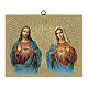 Bild mit Mosaikoptik-Hintergrund – Heiliges Herz Jesu und Unbeflecktes Herz Mariens, 20×25 cm s1
