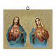 Cuadrito mosaico Sagrado Corazón Jesús Corazón Inmaculado María 20x25 cm s1