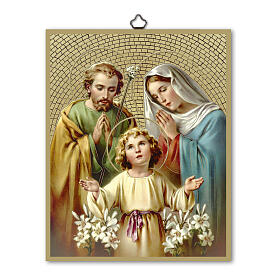 Holy Family picture with gold background 25X20 cm
