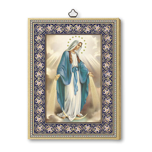 Madonna Miracolosa su stampata su tavola 20X15 cm 1