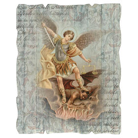 Vintage painting of Saint Michael the Archangel, 4x6 in