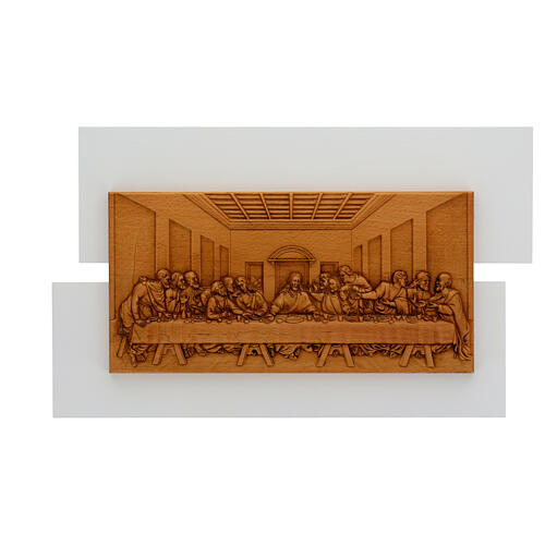 Bajorrelieve Última Cena de madera de haya 55x32 cm 1