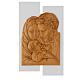 White painted wood bas-relief of the Holy Family, 21x13 in s1