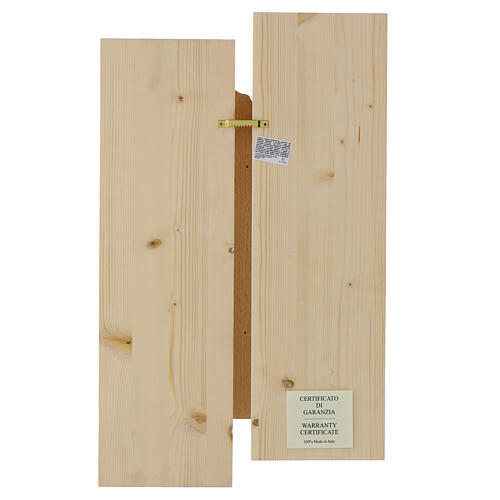 Bassorilievo Sacra Famiglia legno dipinto bianco 55x32 cm 4