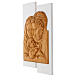 Bassorilievo Sacra Famiglia legno dipinto bianco 55x32 cm s3