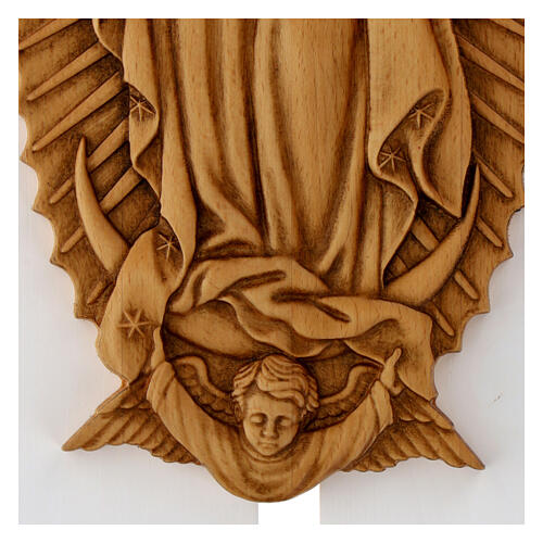 Our Lady of Guadalupe Bas-relief in solid wood, 55x32 cm 4