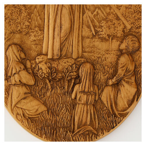 Bas-relief Our Lady of Fatima in solid wood, 55x32 cm 4