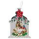 Wooden lantern decoration with Nativity 15x10 cm s1