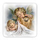 Guardian Angel picture with lantern and gift box 10x10 cm s1