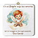 Children's room picture with stylised angel, Italian embossed phrase, 8x8 in s1