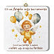 Tableau bois ange enfant avec ballons boîte cadeau 20x20 cm s1