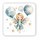 Quadro angelo con palloncini scatola 10x10 cm s1