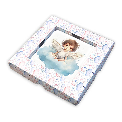 Kleines Bild, Engel auf Wolke – 10 x 10 cm 2