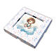 Wooden picture of angel sitting with crossed legs, gift box, 4x4 in s2